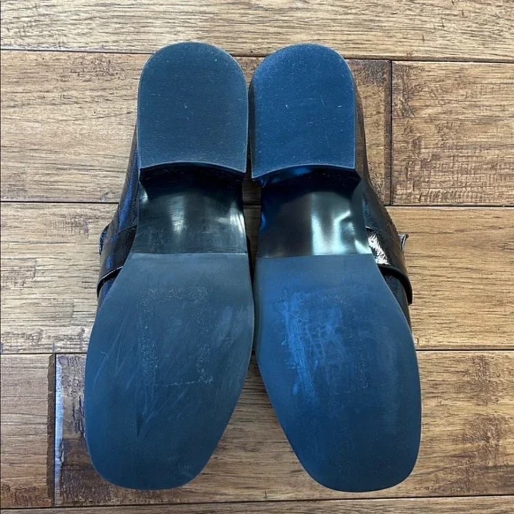 Korks Kork Ease Laporte Bit Loafer Mules Black Patent Faux Leather Size 9 - Picture 9 of 10